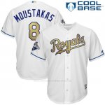 Camiseta Beisbol Hombre Kansas City Royals Mike Moustakas World Series Campeones Oro Program Blanco Cool Base