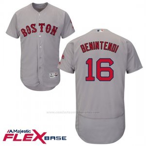 Camiseta Beisbol Hombre Boston Red Sox 16 Andrew Benintendi Gris Flex Base