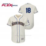 Camiseta Beisbol Hombre Seattle Mariners Yusei Kikuchi 150th Aniversario Patch Autentico Flex Base Crema