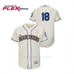 Camiseta Beisbol Hombre Seattle Mariners Yusei Kikuchi 150th Aniversario Patch Autentico Flex Base Crema