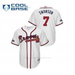 Camiseta Beisbol Hombre Atlanta Braves Dansby Swanson 2019 Postseason Cool Base Blanco