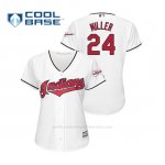 Camiseta Beisbol Mujer Cleveland Indians Andrew Miller 2019 All Star Game Patch Cool Base Blanco