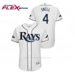 Camiseta Beisbol Hombre Tampa Bay Rays Blake Snell 2019 Postseason Flex Base Blanco