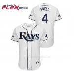 Camiseta Beisbol Hombre Tampa Bay Rays Blake Snell 2019 Postseason Flex Base Blanco