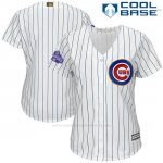 Camiseta Beisbol Mujer Chicago Cubs Blanco Oro Program Cool Base