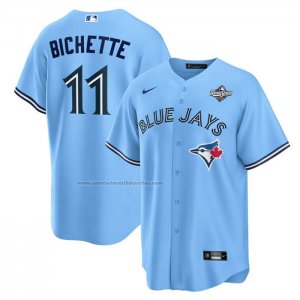 Camiseta Beisbol Hombre Toronto Blue Jays Bo Bichette 2025 World Series Alterno Replica Azul Claro