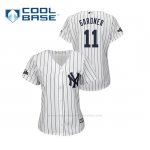 Camiseta Beisbol Mujer New York Yankees Brett Gardner 2019 Postseason Cool Base Blanco