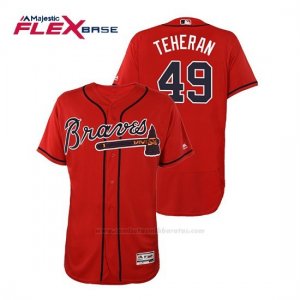 Camiseta Beisbol Hombre Atlanta Braves Julio Teheran Flex Base Autentico Collezione Alternato 2019 Rojo