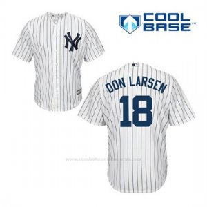 Camiseta Beisbol Hombre New York Yankees Don Larsen 18 Blanco 1ª Cool Base