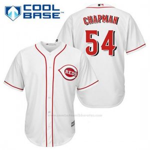 Camiseta Beisbol Hombre Cincinnati Reds Aroldis Chapman 54 Blanco 1ª Cool Base