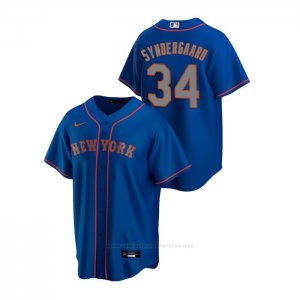 Camiseta Beisbol Hombre New York Mets Noah Syndergaard Replica Alterno Road Azul