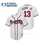 Camiseta Beisbol Hombre Atlanta Braves Ronald Acuna Jr. Cool Base Majestic Home 2019 Blanco