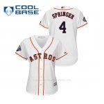 Camiseta Beisbol Mujer Houston Astros George Springer 2019 World Series Bound Cool Base Blanco