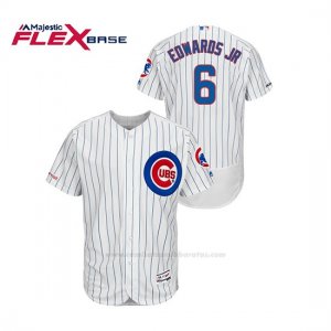 Camiseta Beisbol Hombre Chicago Cubs Carl Edwards Jr 150th Aniversario Patch Autentico Flex Base Blanco Azul