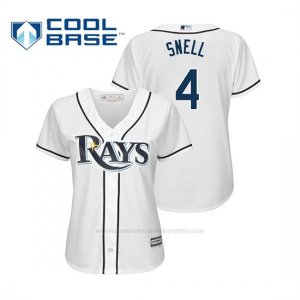 Camiseta Beisbol Mujer Tampa Bay Rays Blake Snell Cool Base Majestic Home 2019 Blanco