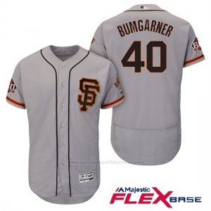 Camiseta Beisbol Hombre San Francisco Giants Madison Bumgarner Gris Alterno 60th Season Flex Base