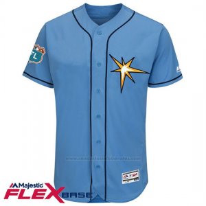 Camiseta Beisbol Hombre Tampa Bay Rays Blank Azul Flex Base Autentico Coleccion Entrenamiento de Primavera