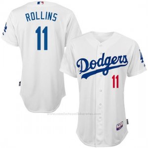 Camiseta Beisbol Hombre Los Angeles Dodgers Jimmy Rollins Blanco Jugador Autentico