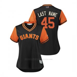 Camiseta Beisbol Mujer San Francisco Giants Derek Holland 2018 Llws Players Weekend Last Name Negro