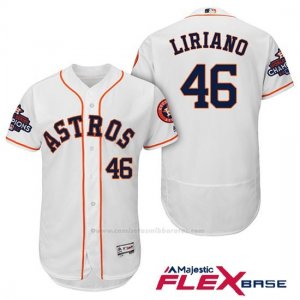 Camiseta Beisbol Hombre Houston Astros 2017 World Series Campeones Francisco Liriano Blanco Flex Base