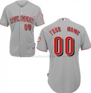 Camiseta Mujer Cincinnati Reds Personalizada Gris