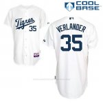 Camiseta Beisbol Hombre Detroit Tigers Justin Verlander 35 Blanco Los Tigres Cool Base