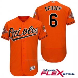 Camiseta Beisbol Hombre Baltimore Orioles 6 Jonathan Schoop Naranja 2017 Flex Base