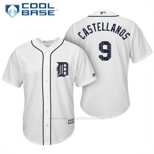 Camiseta Beisbol Hombre Detroit Tigers 2017 Estrellas y Rayas Nick Castellanos Blanco Cool Base