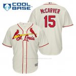 Camiseta Beisbol Hombre St. Louis Cardinals Tim Mccarver 15 Crema Alterno Cool Base