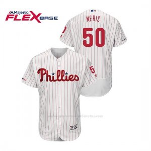 Camiseta Beisbol Hombre Philadelphia Phillies Hector Neris 150th Aniversario Patch Flex Base Blanco