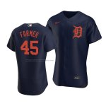 Camiseta Beisbol Hombre Detroit Tigers Buck Farmer Autentico Alterno Azul