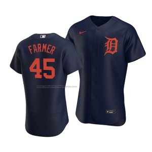 Camiseta Beisbol Hombre Detroit Tigers Buck Farmer Autentico Alterno Azul