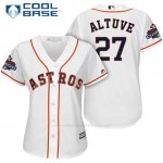 Camiseta Beisbol Mujer Houston Astros 2017 World Series Campeones Jose Altuve Blanco Cool Base