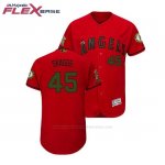 Camiseta Beisbol Hombre Los Angeles Angels Tyler Skaggs 2018 Dia de los Caidos Flex Base Scarlet