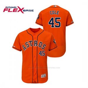 Camiseta Beisbol Hombre Houston Astros Gerrit Cole 150th Aniversario Patch Flex Base Naranja