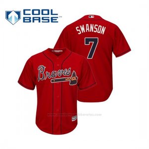 Camiseta Beisbol Hombre Atlanta Braves Dansby Swanson Cool Base Alternato 2019 Rojo