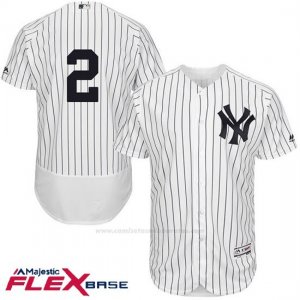 Camiseta Beisbol Hombre New York Yankees Derek Jeter Autentico Coleccion Flex Base Blanco