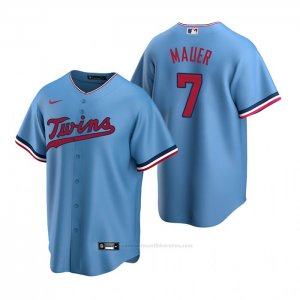 Camiseta Beisbol Hombre Minnesota Twins Joe Mauer Replica Alterno Azul