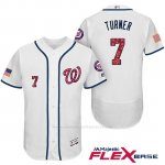 Camiseta Beisbol Hombre Washington Nationals 2017 Estrellas y Rayas Trea Turner Blanco Flex Base