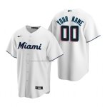 Camiseta Beisbol Hombre Miami Marlins Personalizada Replica Primera Blanco