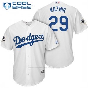 Camiseta Beisbol Hombre Los Angeles Dodgers 2017 World Series Scott Kazmir Blanco Cool Base