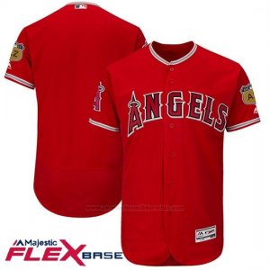 Camiseta Beisbol Hombre Los Angeles Angels Scarlet 2017 Entrenamiento de Primavera Flex Base