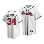 Camiseta Beisbol Hombre Atlanta Braves Abraham Almonte Replica Blanco