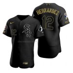 Camiseta Beisbol Hombre Chicago White Sox Cesar Hernandez Negro 2021 Salute To Service