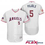 Camiseta Beisbol Hombre Los Angeles Angels 2017 Estrellas y Rayas Albert Pujols Blanco Flex Base