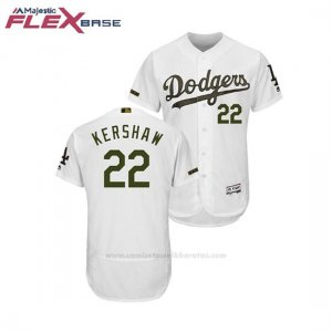 Camiseta Beisbol Hombre Los Angeles Dodgers Clayton Kershaw 2018 Dia de los Caidos Flex Base Blanco