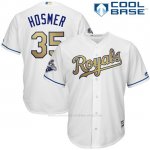 Camiseta Beisbol Hombre Kansas City Royals Eric Hosmer World Series Campeones Oro Program Blanco Cool Base