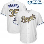 Camiseta Beisbol Hombre Kansas City Royals Eric Hosmer World Series Campeones Oro Program Blanco Cool Base