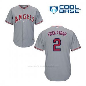 Camiseta Beisbol Hombre Los Angeles Angels Erick Aybar 2 Gris Cool Base