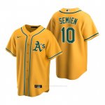 Camiseta Beisbol Hombre Oakland Athletics Marcus Semien Replica Alterno Oro